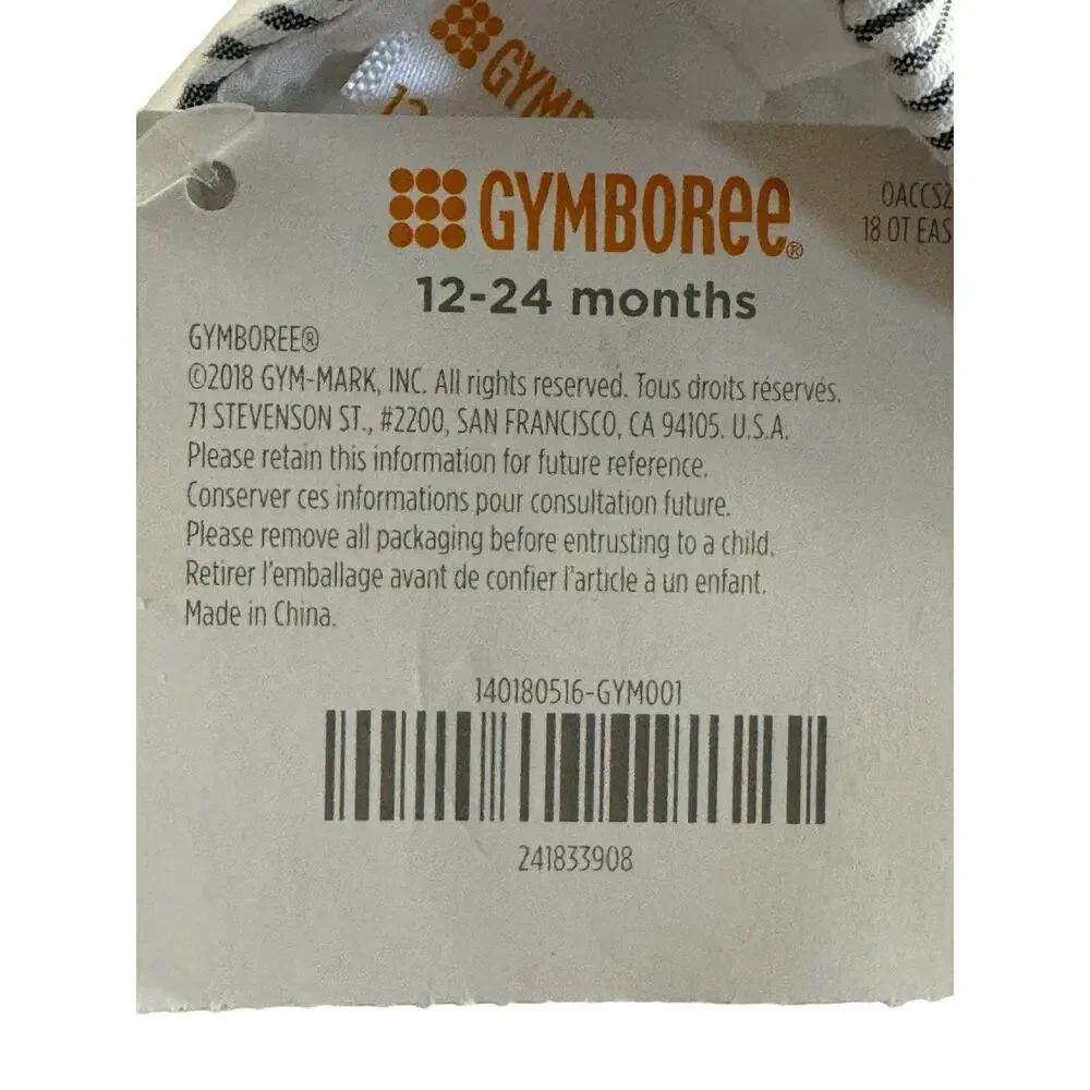 Gymboree Newsboy Hat 12 - 24 Months Gray White Striped Seersucker Hat NWT #2954